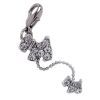 Dog and Puppy Charm with CLEAR Rhinestones