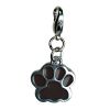 Shiny BLACK Paw Print Enamel Charm