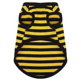 Summer Thin Cotton Striped Vest Dog Clothes (Option: Yellow Cotton Stripes-XS)
