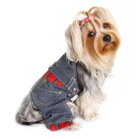 Adorable Stripy Denim Overall (Color: L, size: )