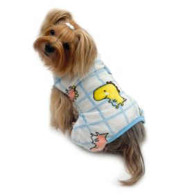 Ultra Plush Colorful Dinosaurs Front Sleeveless Pajamas (Color: XL, size: )