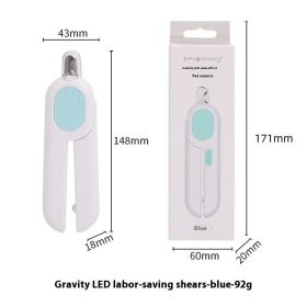 Pet LED Labor-saving Cat Nail Scissors (Option: Blue 15cm-Pet Nail Clippers)