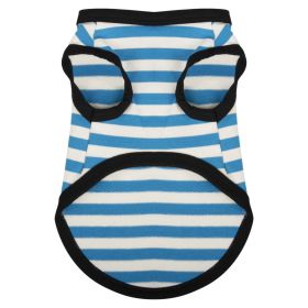 Summer Thin Cotton Striped Vest Dog Clothes (Option: Light Blue Cotton Stripes-XS)