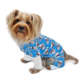 Ultra Soft Plush Minky Silly Sharks Pajamas (Color: M, size: )