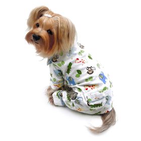 Zoo Animals Flannel Pajamas with 2 Pockets (Color: XS, size: )