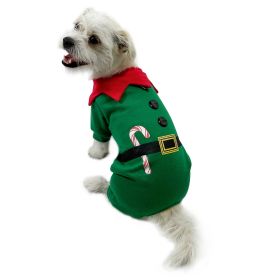 Shimmery Candy Cane Elf Bodysuit (Color: S, size: )