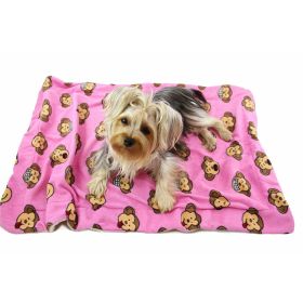 Silly Monkey Ultra Plush Blanket (Color: Pink, size: S)