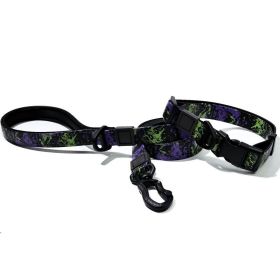 UV Printing Camouflage Embossed Pet Leash Set Is A Perfect Combination Of Style And Functionality Specially Designed For Pets' Outdoor Activities (Option: Purple-20mm)