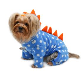 Polka Dots DINO Fleece Hooded Bodysuit/Pajamas (Color: M, size: )