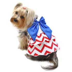 Patriotic Red/White/Blue Large Bow Sundress (Color: M, size: )
