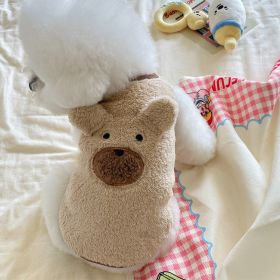 Winter Clothes Fleece-lined Warm Dog Cute Clothes (Option: Apricot-S)