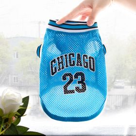 Pet Clothes Basketball Vest Large Mesh Summer Dog Clothes (Option: Basketball Wear No 23 Blue-S)
