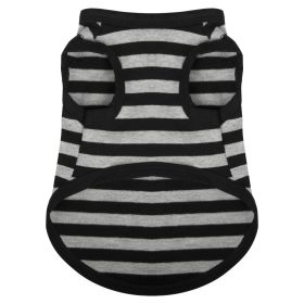 Summer Thin Cotton Striped Vest Dog Clothes (Option: Gray Cotton Stripes-S)