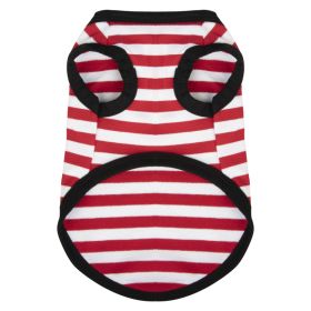 Summer Thin Cotton Striped Vest Dog Clothes (Option: Red Cotton Stripes-M)