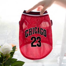 Pet Clothes Basketball Vest Large Mesh Summer Dog Clothes (Option: Basketball Wear No 23 Red-XL)