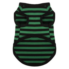 Summer Thin Cotton Striped Vest Dog Clothes (Option: Green Cotton Stripes-L)