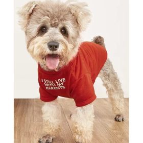 Pet Clothes Round Neck T-shirt (Option: Red-L)