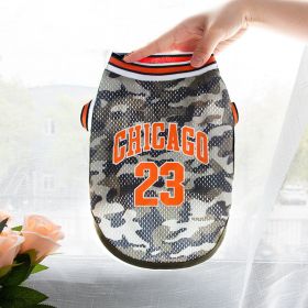 Pet Clothes Basketball Vest Large Mesh Summer Dog Clothes (Option: No 23 Camouflage-M)
