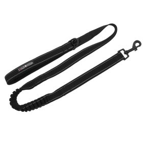 Soft Pull Elastic Dog Leash (Color: Black, size: One Size)